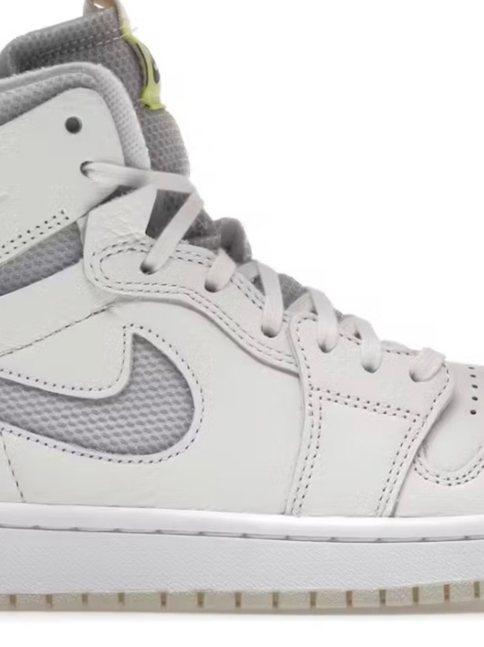 Jordan 1 High Zoom Air CMFT High-Top Sneaker in White and Light Gray